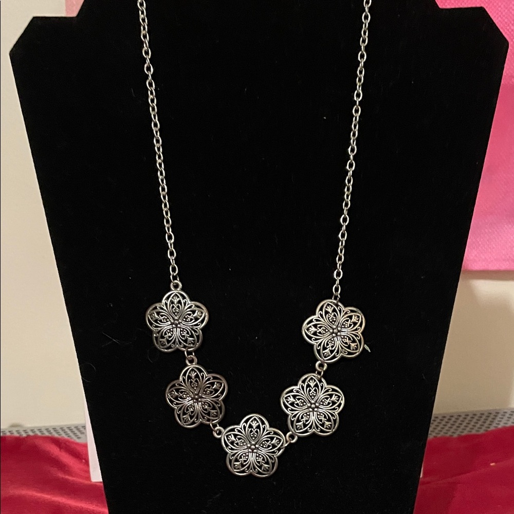 Artisan Silver Floral Necklace